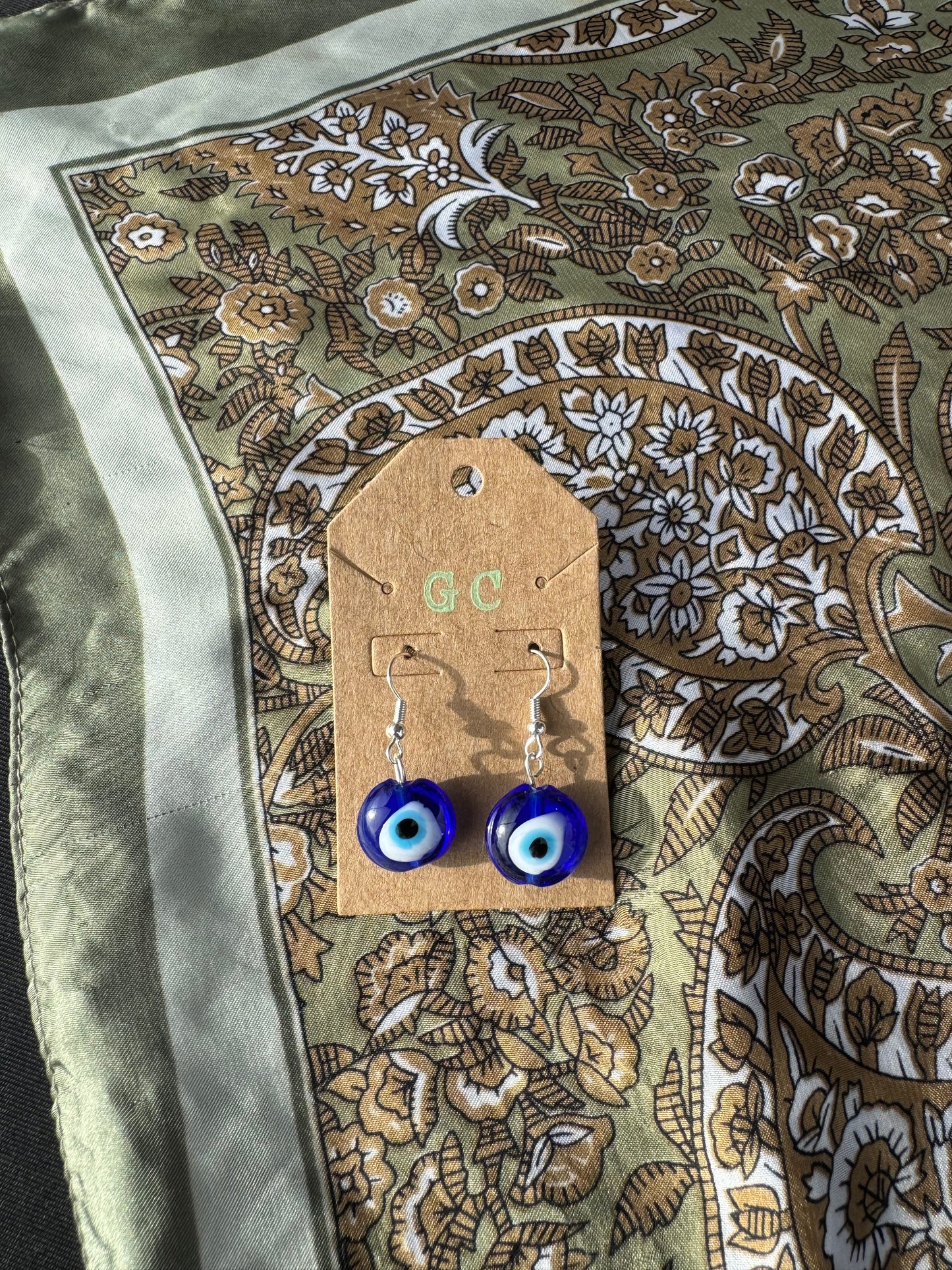 Evil Eye Earrings in Sterling