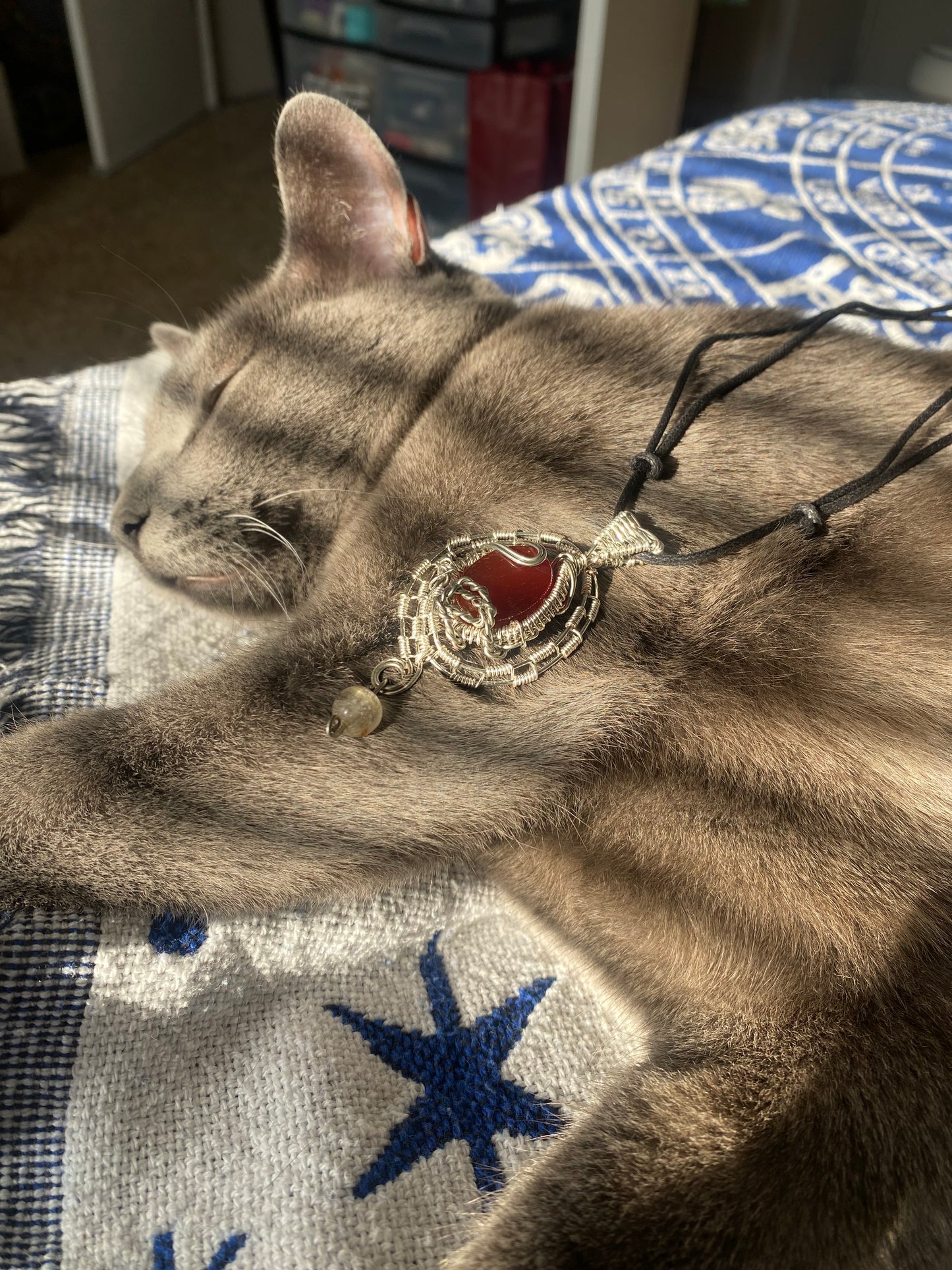 Carnelian and Rutilated Quartz Necklace